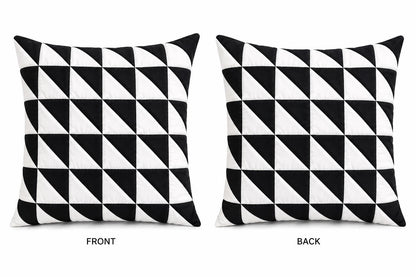 Flying Geese Quilt Pillow Cover Double Sided Patchwork Cushion Handmade Cotton Throw Pillow Farmhouse Decor by HOME HEART (made in India)