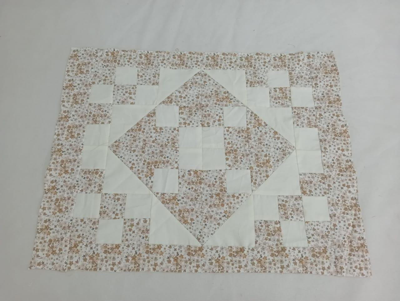 Custom Order for Sharon – 4 Handmade Quilted Table Toppers – Flowered, Log Cabin & Autumn Leaves by HOME HEART Brands Made in India