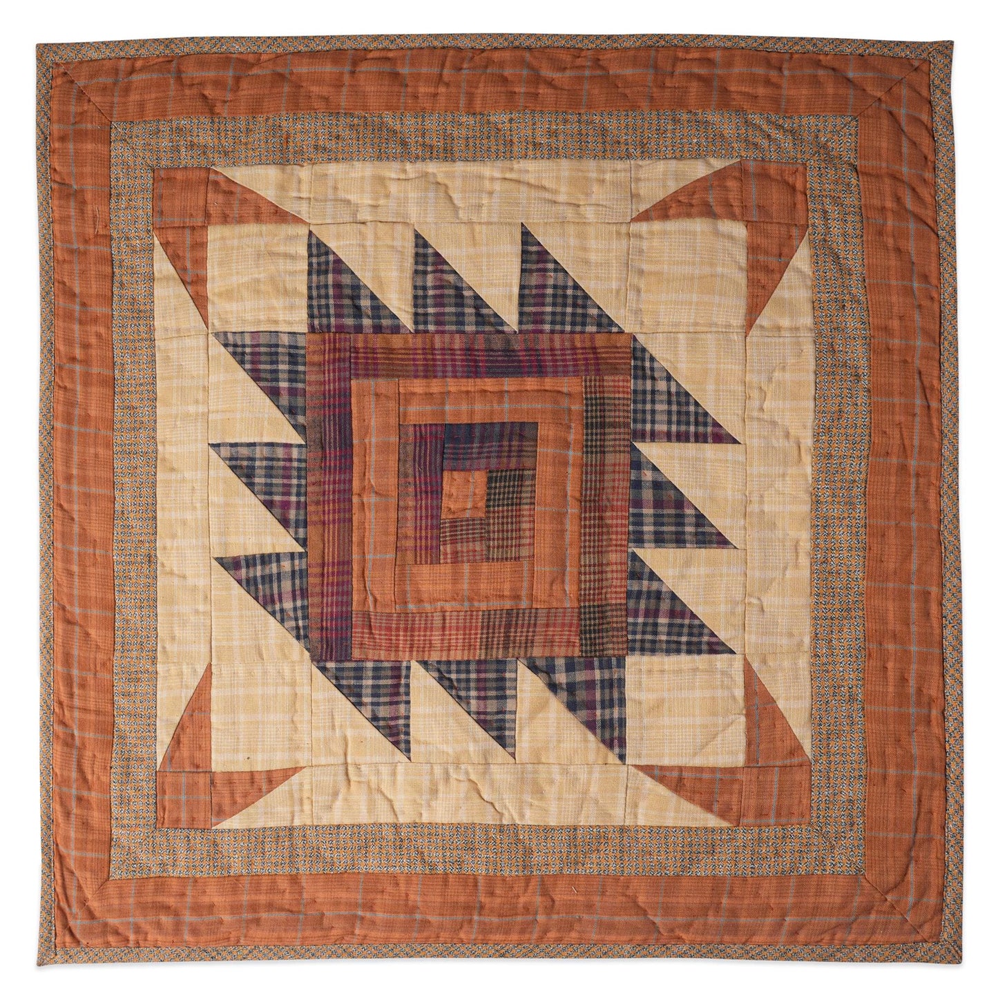 Custom Order for Sharon – 4 Handmade Quilted Table Toppers – Flowered, Log Cabin & Autumn Leaves by HOME HEART Brands Made in India