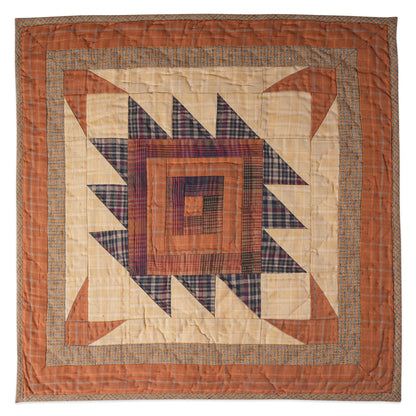 Custom Order for Sharon – 4 Handmade Quilted Table Toppers – Flowered, Log Cabin & Autumn Leaves by HOME HEART Brands Made in India