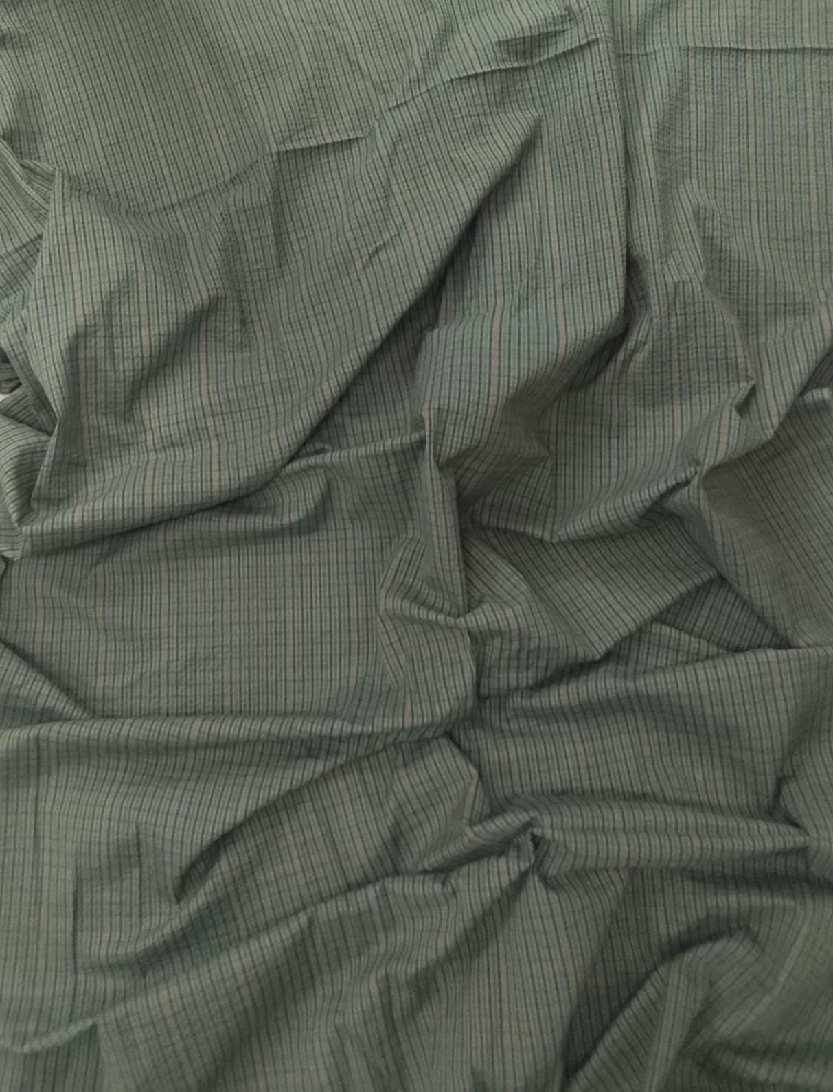 Heritage Green Seersucker Plaid Cotton Fabric by the Yard, 42" Wide Country Fabric, Rustic Homespun Material by HOME HEART (Made in India)