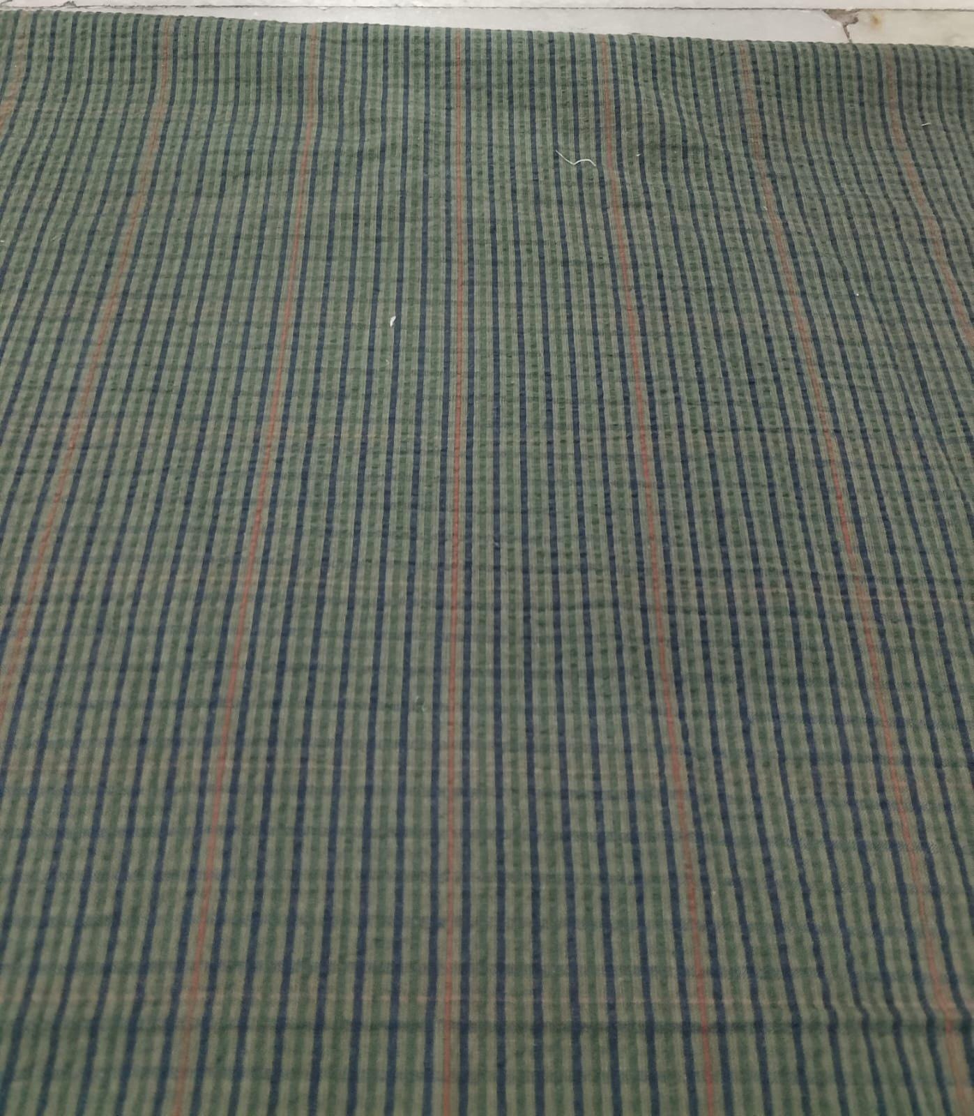 Heritage Green Seersucker Plaid Cotton Fabric by the Yard, 42" Wide Country Fabric, Rustic Homespun Material by HOME HEART (Made in India)