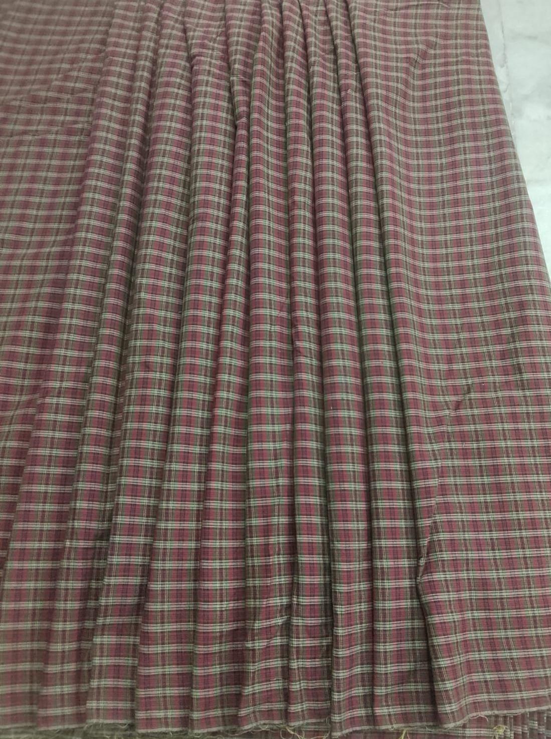 Cranberry Country Plaid Cotton Fabric 42" Wide Rustic Red Plaid Fabric by the Yard, Homespun Material by HOME HEART BRANDS (Made in India)