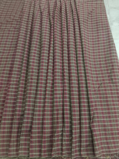 Cranberry Country Plaid Cotton Fabric 42" Wide Rustic Red Plaid Fabric by the Yard, Homespun Material by HOME HEART BRANDS (Made in India)
