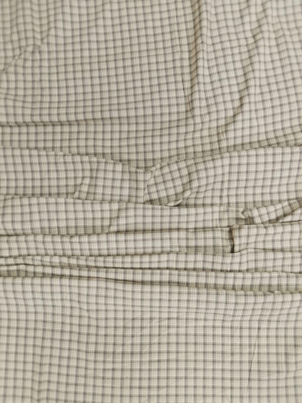 Primitive Tan Windowpane Plaid Cotton Fabric by the Yard, 42" Wide Country Fabric, Rustic Homespun Material by HOME HEART (Made in India)
