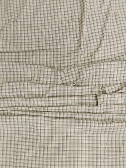 Primitive Tan Windowpane Plaid Cotton Fabric by the Yard, 42" Wide Country Fabric, Rustic Homespun Material by HOME HEART (Made in India)