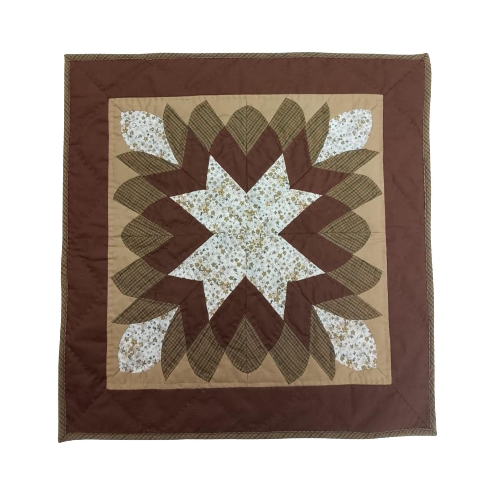 Custom Order for Sharon – 2 Handmade Quilted Table Toppers – Country star burst- 16"x16" & Log Cabin- 19"x19" by HOME HEART Brands