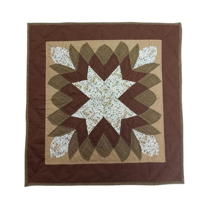 Custom Order for Sharon – 2 Handmade Quilted Table Toppers – Country star burst- 16"x16" & Log Cabin- 19"x19" by HOME HEART Brands