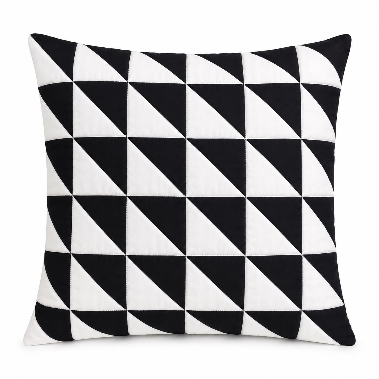 Flying Geese Quilt Pillow Cover Double Sided Patchwork Cushion Handmade Cotton Throw Pillow Farmhouse Decor by HOME HEART (made in India)
