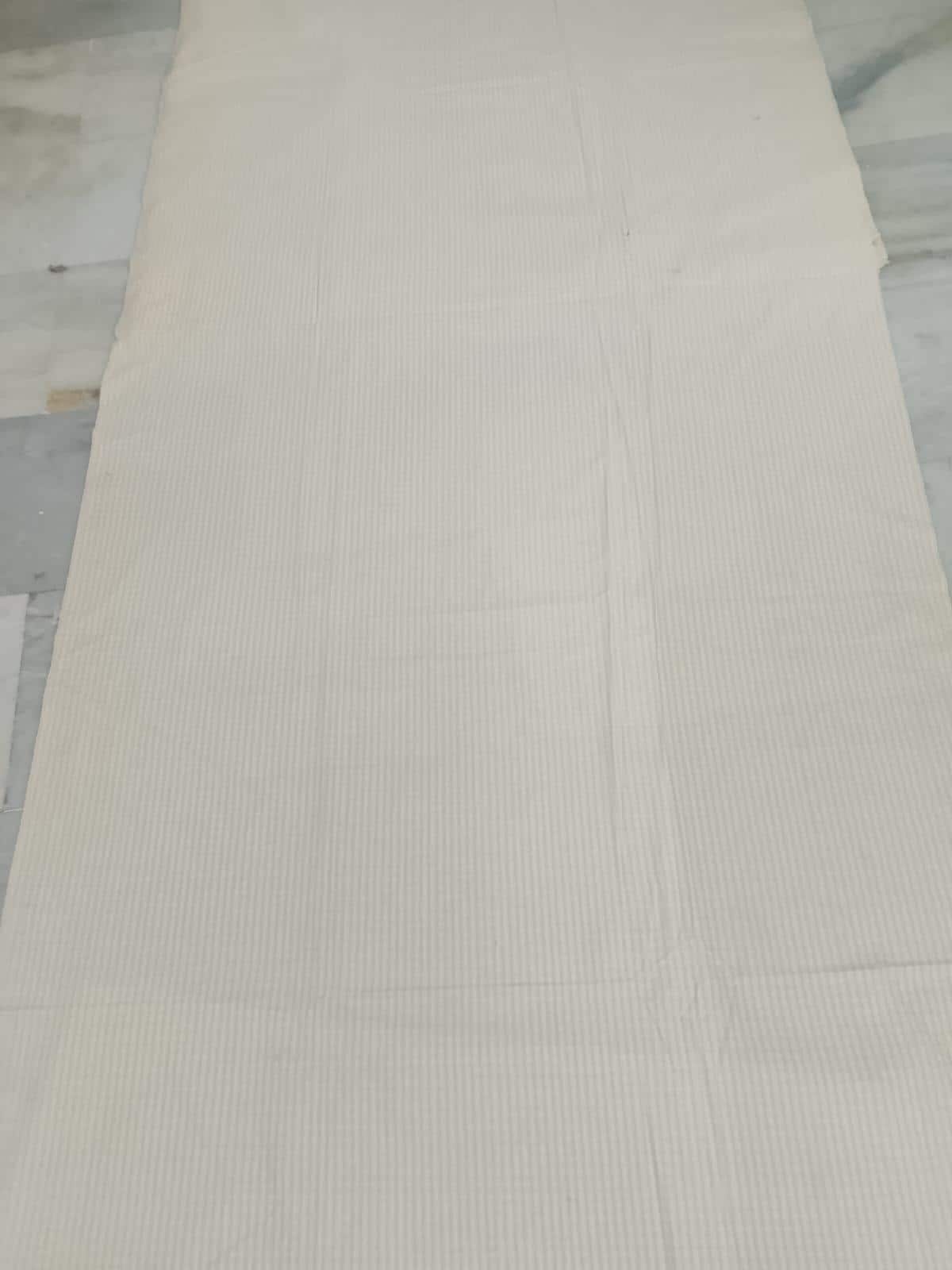 Ivory Cream Country Plaid Cotton Fabric 42" wide Fine Stripe Plaid Fabric by the Yard, Primitive Country Ticking Stripe by HOME HEART