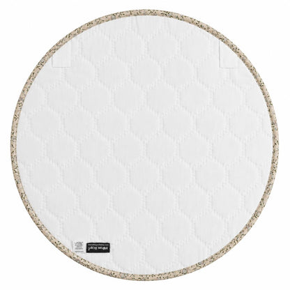 English Garden Hexagon Quilted Table Topper Handmade Floral Patchwork Wallhanging quilt Centerpiece by Home Heart Brands (Made in India)