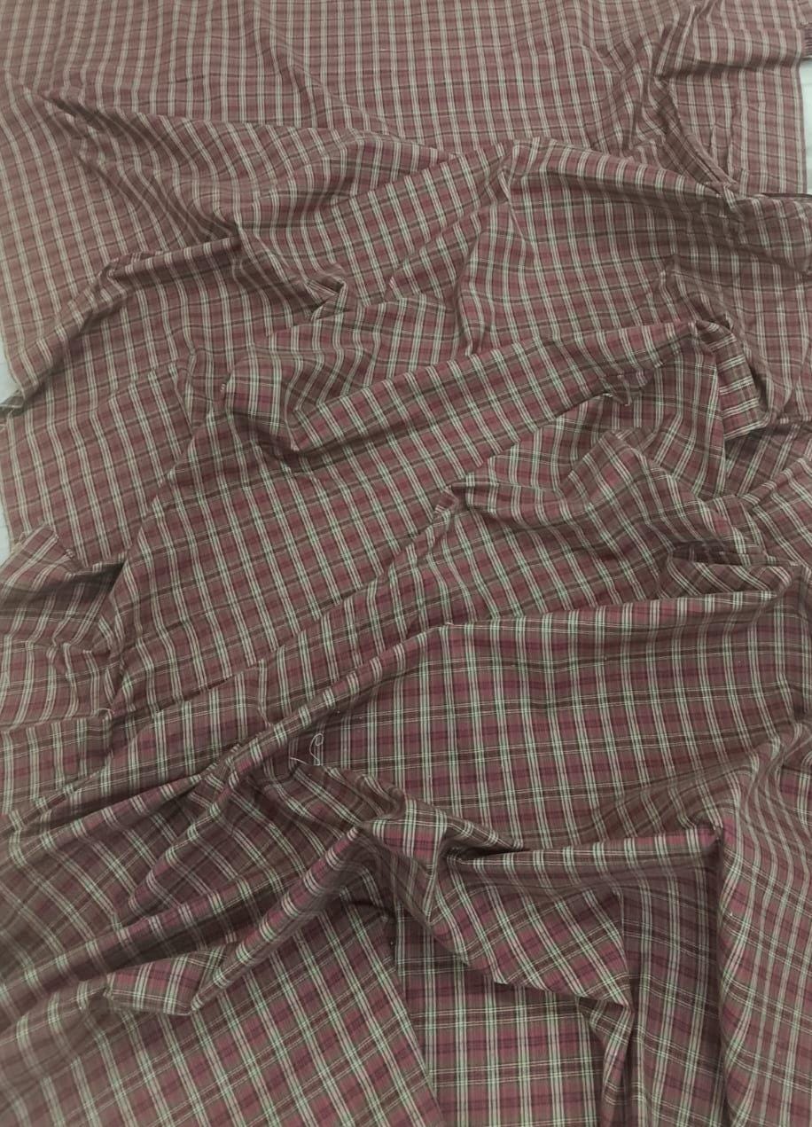 Cranberry Country Plaid Cotton Fabric 42" Wide Rustic Red Plaid Fabric by the Yard, Homespun Material by HOME HEART BRANDS (Made in India)