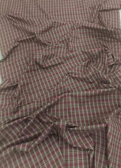 Cranberry Country Plaid Cotton Fabric 42" Wide Rustic Red Plaid Fabric by the Yard, Homespun Material by HOME HEART BRANDS (Made in India)