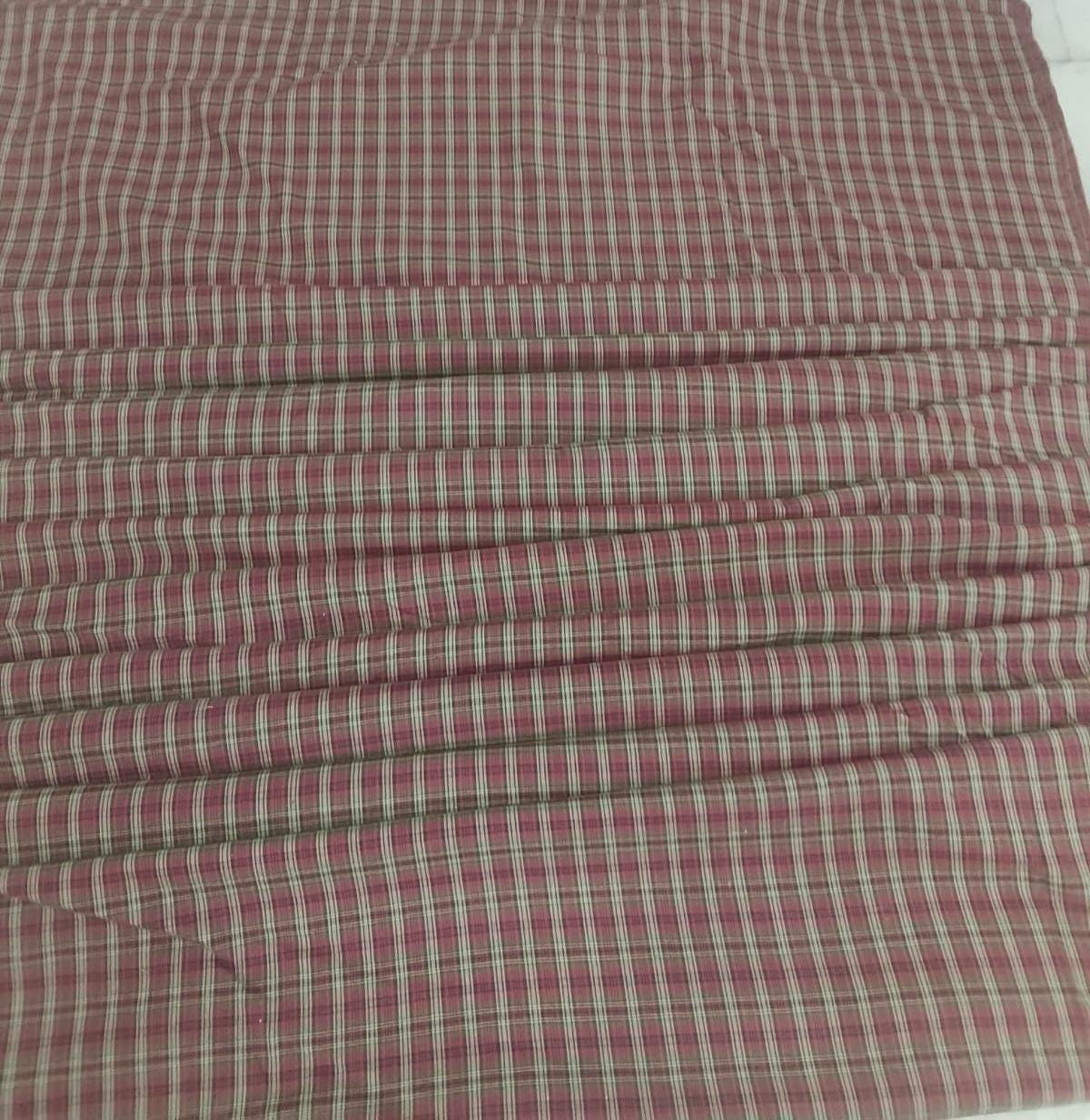 Cranberry Country Plaid Cotton Fabric 42" Wide Rustic Red Plaid Fabric by the Yard, Homespun Material by HOME HEART BRANDS (Made in India)