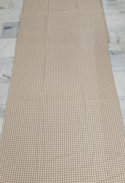 Primitive Tan Windowpane Plaid Cotton Fabric by the Yard, 42" Wide Country Fabric, Rustic Homespun Material by HOME HEART (Made in India)