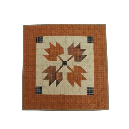 Hand made hand quilted quilt, table accent piece, Table topper Autumn leaves plaid fall quilt Cotton Heirloom Quality by HOME HEART Brands