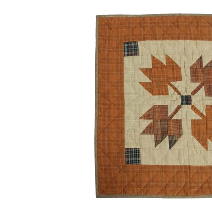 Hand made hand quilted quilt, table accent piece, Table topper Autumn leaves plaid fall quilt Cotton Heirloom Quality by HOME HEART Brands