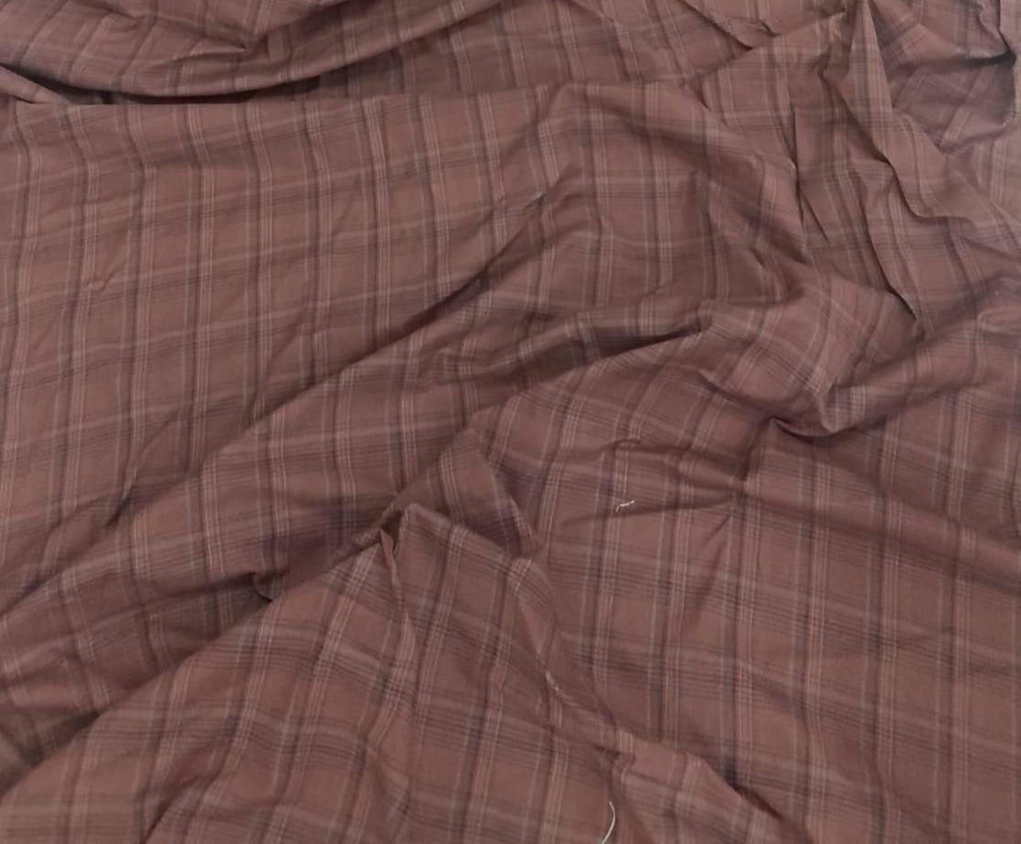 Rustic Brown Plaid Cotton Fabric by the Yard, 42" Wide Country Fabric, Rustic Homespun Material by HOME HEART (Made in India)