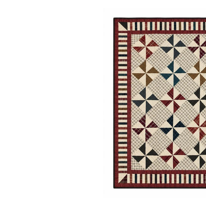 Primitive Patchwork Quilt 48x48 Inch, Handmade Lap Quilt, Rustic country Plaid Pinwheel Throw baby quilt Home Heart brands (Made in India)