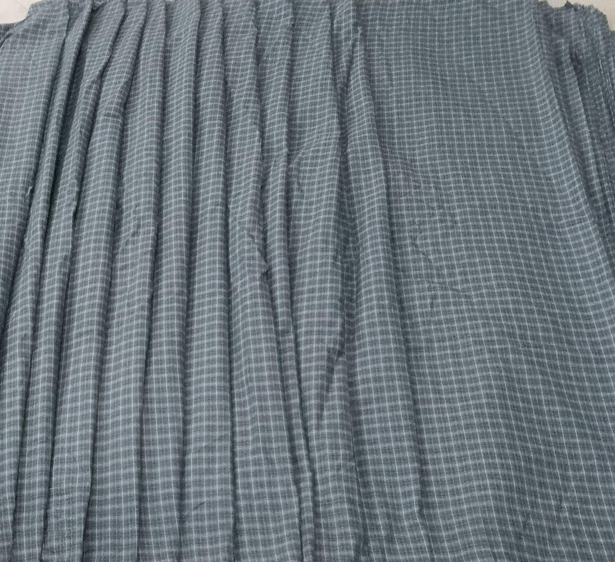 Charcoal Gray Plaid Cotton Fabric by the Yard 42" wide, Farmhouse Windowpane Check Fabric, Country Homespun by HOME HEART (Made in India)