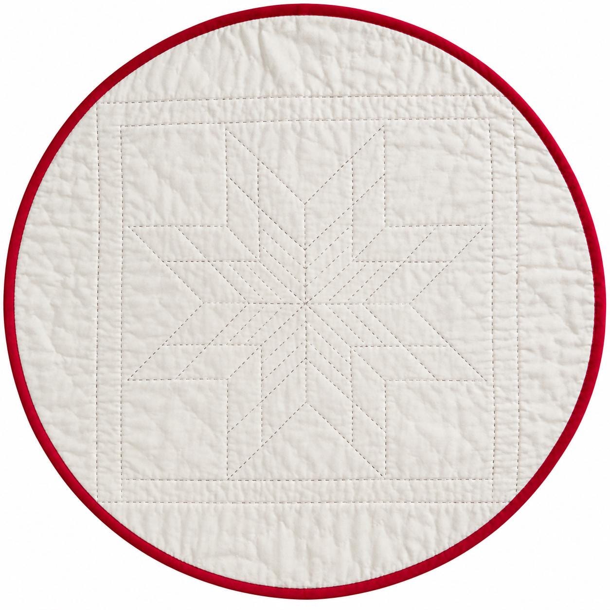 Lone star plaid Quilted roundTable Topper Centerpiece Mat, Handmade Patchwork Thanksgiving Table Decor by Home Heart brands (Made in India)