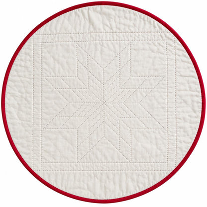 Lone star plaid Quilted roundTable Topper Centerpiece Mat, Handmade Patchwork Thanksgiving Table Decor by Home Heart brands (Made in India)