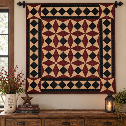 Spinning Wheel Plaid Quilt, Patchwork Quilt, Rustic Farmhouse Country Home throw, Hand Quilted baby quilt by Home Heart (Made in India)