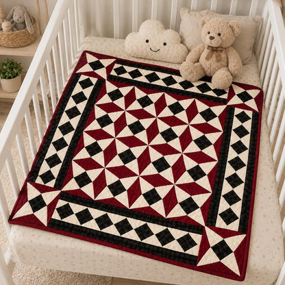 Primitive Spinning Wheel Quilt Hand Quilted Wall Hanging & Table Topper Plaid Country quilt decor by Home Heart Brands (Made in India)