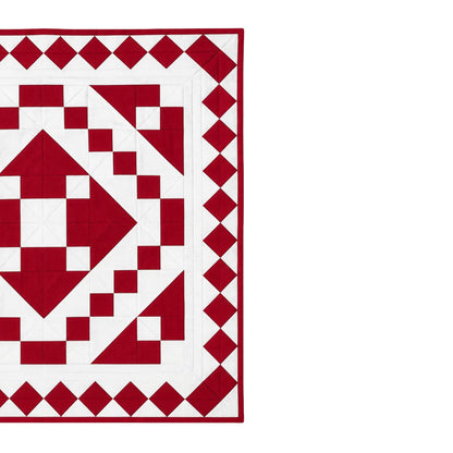 Wall hanging Hand made hand quilted quilt, Throw, Table topper Red Diamond chain square 100% Cotton Heirloom Quality by HOME HEART Brands