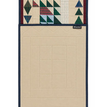 Flat Flying geese Plaid Patchwork Table Runner 16x75 Inch, Hand Quilted Without Batting (No Padding), Primitive Fall Farmhouse Table Runner