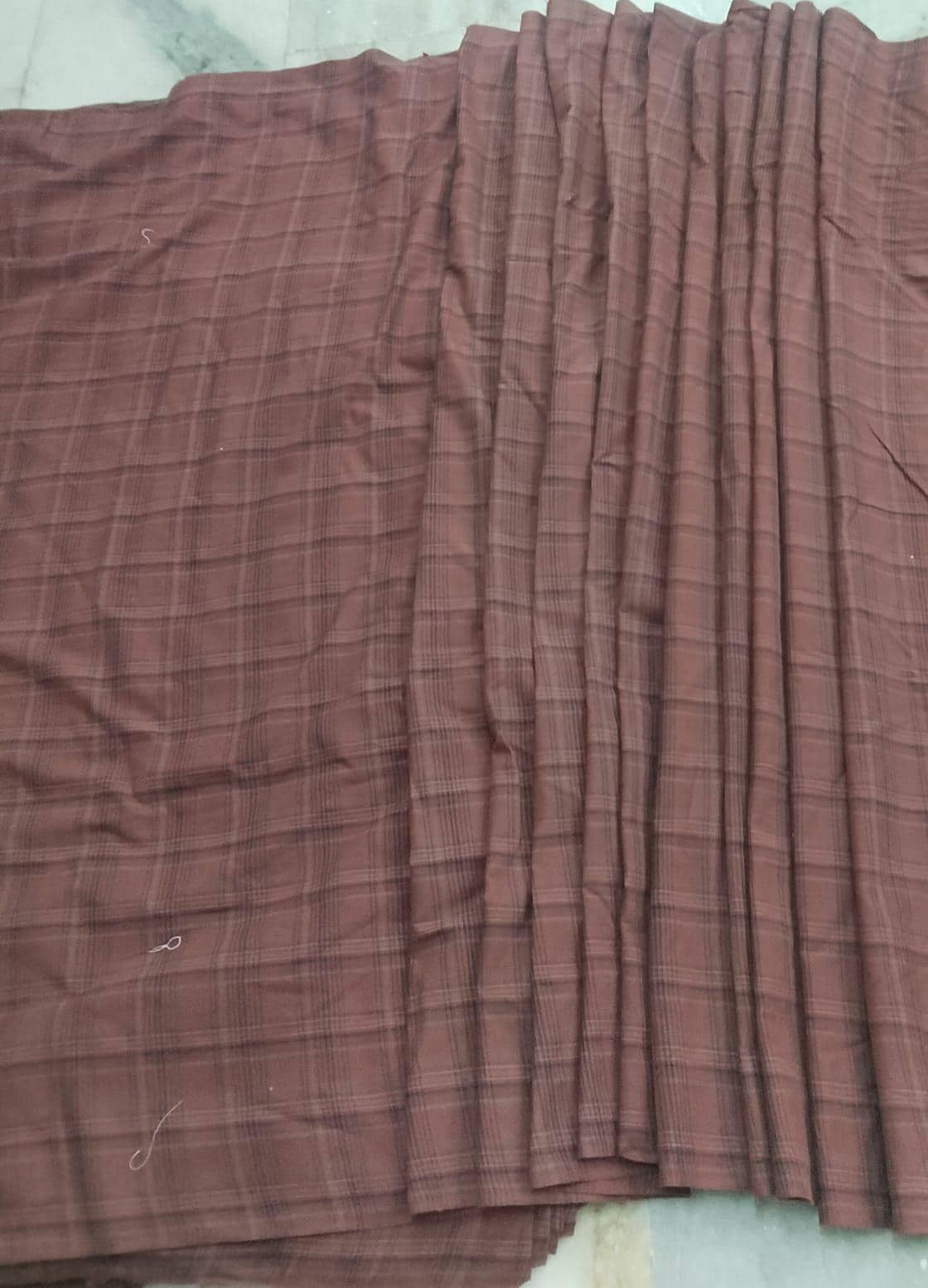 Rustic Brown Plaid Cotton Fabric by the Yard, 42" Wide Country Fabric, Rustic Homespun Material by HOME HEART (Made in India)