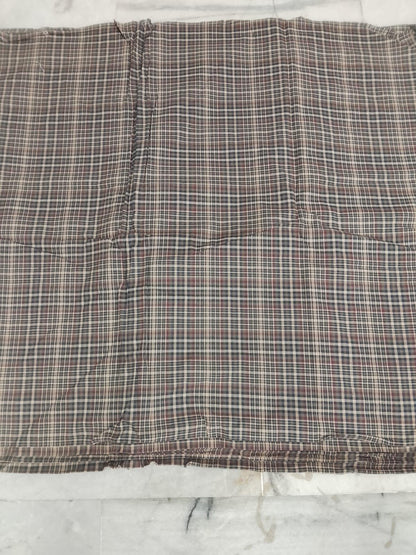 Primitive Burgundy Olive Green Plaid Fabric, Rustic Country Farmhouse Cotton Fabric by the Yard 42" wide, by HOME HEART (Made in India)