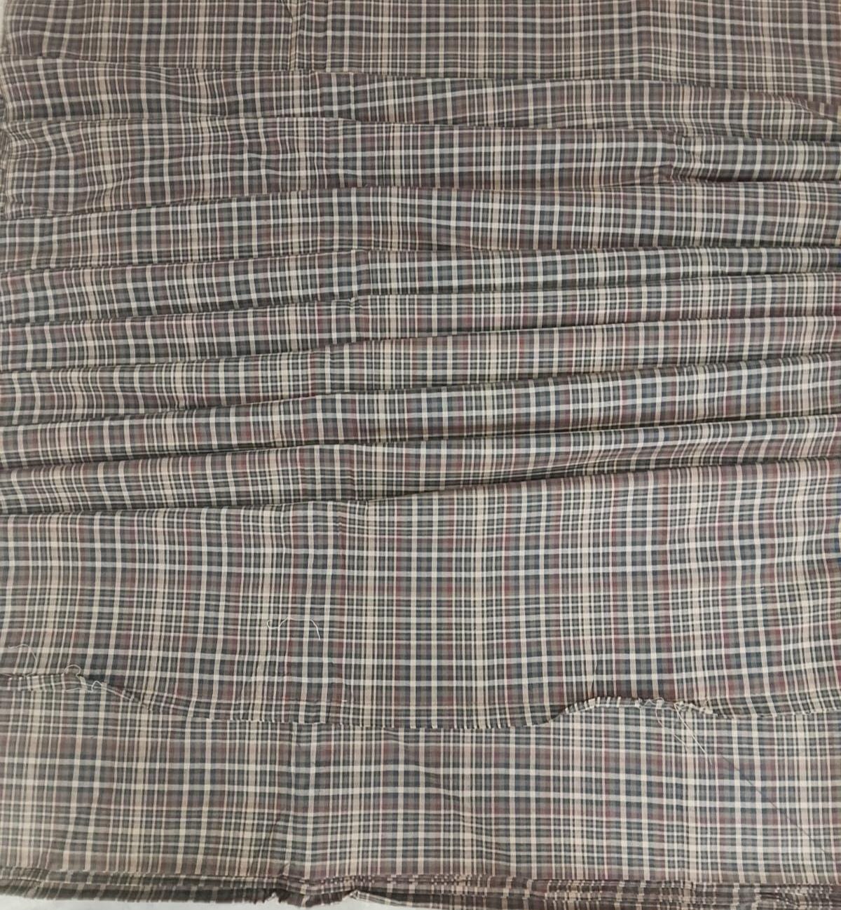 Primitive Burgundy Olive Green Plaid Fabric, Rustic Country Farmhouse Cotton Fabric by the Yard 42" wide, by HOME HEART (Made in India)