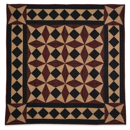 Spinning Wheel Plaid Quilt, Patchwork Quilt, Rustic Farmhouse Country Home throw, Hand Quilted baby quilt by Home Heart (Made in India)