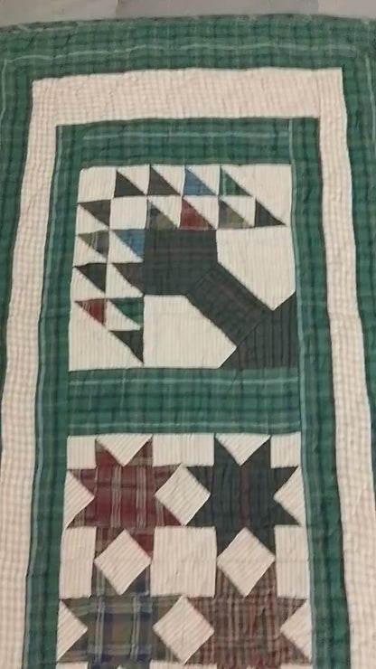 Table Runner Christmas Sampler 16"x74" Holiday Decor hand Quilted  table runner plaid fabric by HOME HEART Brands(Made India)