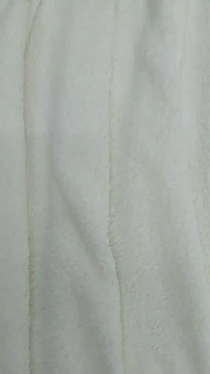 Fabric soft Ivory Plush Sherpa upholstery Plush Fabric  choose your yard in cut collection 97 inch wide by HOME HEART Brands (Made in India)