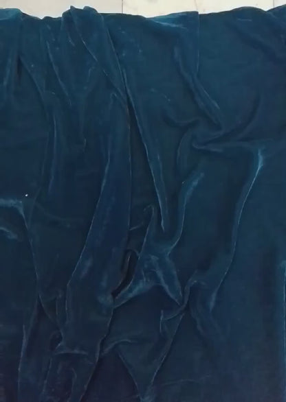Velvet soft fabric 42” wide  Midnight Teal choose your yard meter in cut collection by HOME HEART Brands (Made in India)