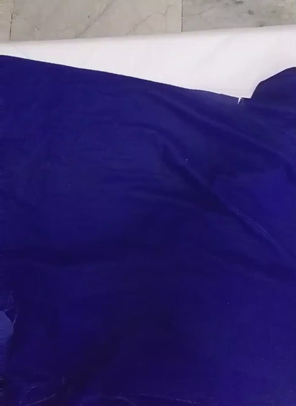 Imperial blue color micro velvet soft fabric 42” wide choose your yard meter in cut collection by HOME HEART Brands (Made in India)