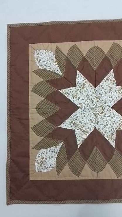 Hand made hand quilted Calico Country Star burst patchwork pillow cover, cushion cover, throw pillow by HOME HEART Brands(made in India)