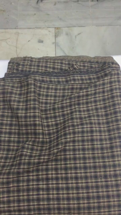 Fabric soft cotton black & tan  plaid home spun Fabric choose your yard in cut collection by HOME HEART Brands (Made in India)