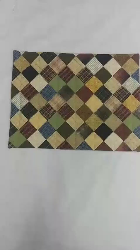 Pillow sham Quilted Vintage Country Check patchwork case ,Pillow Cover