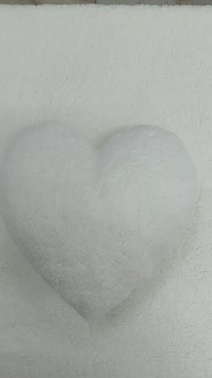 Sherpa Heart pillow soft plush, neutral heart pillow, neutral heart decor, sherpa heart shaped pillow by HOME HEART Brands (Made in India)
