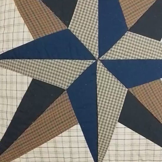 Pillow cover 16"x16" hand quilted cushion cover,decorative throw pillow star of star  country plaid HOME HEART Brands(made in India)