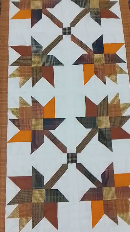 Table runner hand quilted, patchwork, Table Toppers Calico Country Autumn Leaf Patchwork Table runner by HOME HEART Brands(made in INDIA)