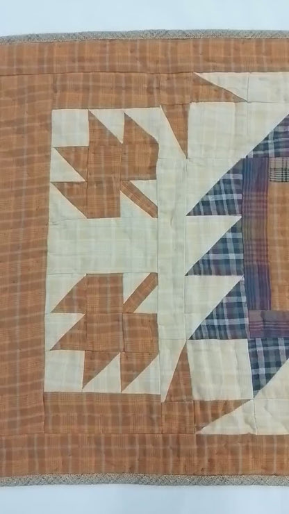 Hand Quilted Pumpkin Patch Table Runner: Rustic Fall Decor 16x72