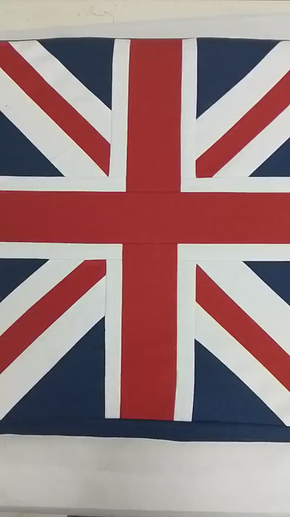 Chair Pad Union Jack Flag Premium tapestry duck cotton fabric 2 inch thick seat pad with ties any Size by Home Heart Brands(Made in India)