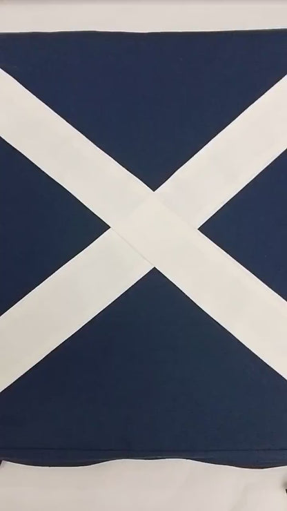 Chair Pad Scotland Flag | St. Andrew's Cross Duck Cotton with Zipper tapestry fabric 1.5 inch thick seat pad with ties by Home Heart Brands