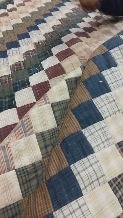 Make to order: Amish country Hand Quilted bedspread Quilt heirloom quality intricate size patchwork by HOME HEART Brands(Made in India)
