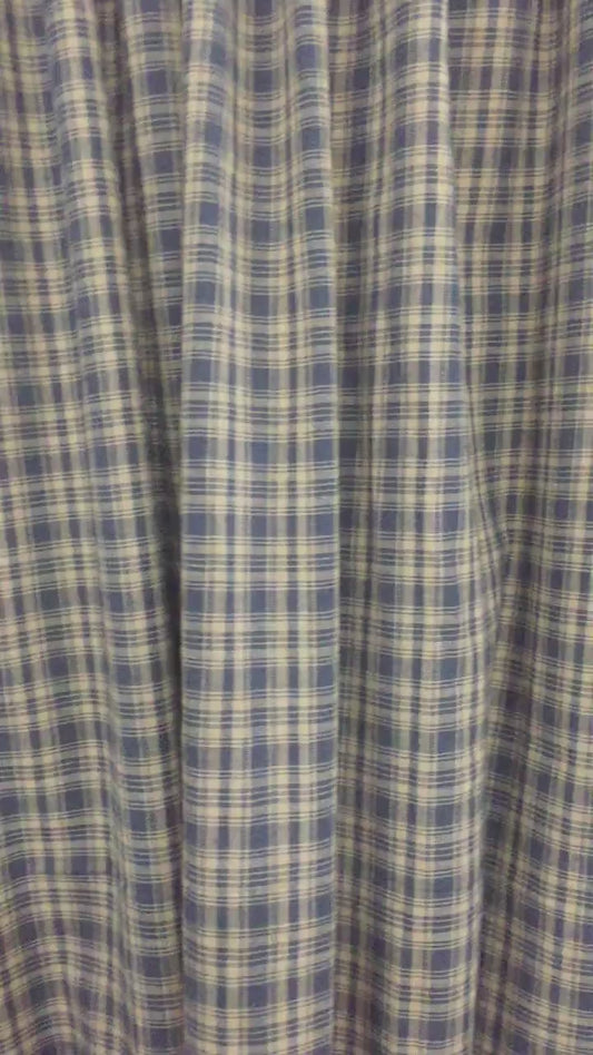 Plaid check valance panel Primitive Country black & beige Window Treatment Panels Check valance by HOME HEART Brands (Made in India)
