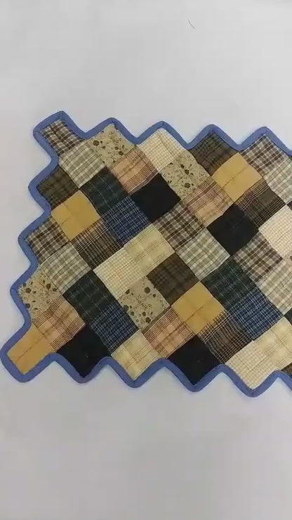 Quilted placemat table mat Patchwork 14"X19" Country Fashion summer mix  by HOME HEART Brands (made in INDIA)